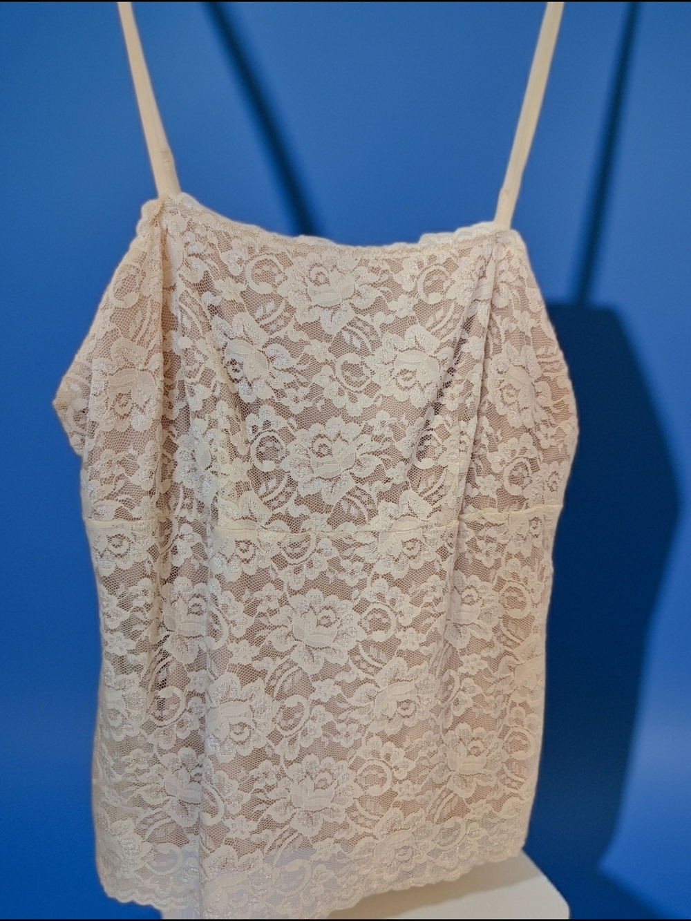 New York & Company Cream Lace Camisole